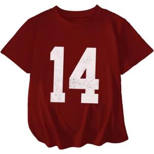 imageSOLY HUX Girls Number Graphic Tees Short Sleeve Crew Neck Y2k Tops Jersey ShirtsRed Letter
