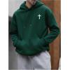 imageSOLY HUX Hoodies for Men Graphic Print Drawstring Drop Shoulder Long Sleeve Sweatshirt Pullover TopsGreen Cross