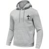 imageSOLY HUX Hoodies for Men Graphic Print Drawstring Drop Shoulder Long Sleeve Sweatshirt Pullover TopsGrey Cross