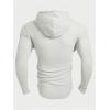 imageSOLY HUX Mens Hooded T Shirts Long Sleeve Drawstring Hoodie Tee Waffle Knit Casual TopsPlain White