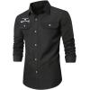 imageSOLY HUX Mens Long Sleeve Western Shirts Button Down Collared Shirt Top Cowboy OutfitsBlack Graphic