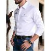imageSOLY HUX Mens Long Sleeve Western Shirts Button Down Collared Shirt Top Cowboy OutfitsWhite Graphic