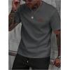 imageSOLY HUX Mens Short Sleeve Knit T Shirts Crew Neck Textured Classic Casual Tee TopsDark Grey