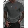imageSOLY HUX Mens Short Sleeve Knit T Shirts Crew Neck Textured Classic Casual Tee TopsDark Grey