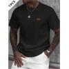 imageSOLY HUX Mens Short Sleeve Knit T Shirts Crew Neck Textured Classic Casual Tee TopsPlain Black