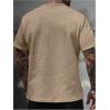 imageSOLY HUX Mens Short Sleeve Knit T Shirts Crew Neck Textured Classic Casual Tee TopsPlain Khaki