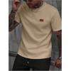 imageSOLY HUX Mens Short Sleeve Knit T Shirts Crew Neck Textured Classic Casual Tee TopsPlain Khaki