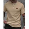 imageSOLY HUX Mens Short Sleeve Knit T Shirts Crew Neck Textured Classic Casual Tee TopsPlain Khaki