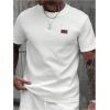 imageSOLY HUX Mens Short Sleeve Knit T Shirts Crew Neck Textured Classic Casual Tee TopsPlain White