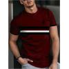imageSOLY HUX Mens Short Sleeve Shirts Color Block Striped Graphic Muscle Tshirt Crew Neck Classic Tee TopsBurgundy Striped
