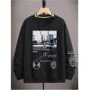 imageSOLY HUX Sweatshirts for Men Letter Graphic Crew Neck Long Sleeve Drop Shoulder Pullover TopBlack Graphic