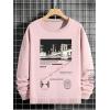 imageSOLY HUX Sweatshirts for Men Letter Graphic Crew Neck Long Sleeve Drop Shoulder Pullover TopPink Graphic