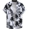 imageSOLY HUX Mens Hawaiian Shirts Tropical Short Sleeve Button Down Beach Shirt Summer Vacation Shirt TopsWhite and Black