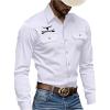 imageSOLY HUX Mens Long Sleeve Western Shirts Button Down Collared Shirt Top Cowboy OutfitsWhite Graphic