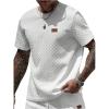 imageSOLY HUX Mens Short Sleeve Knit T Shirts Crew Neck Textured Classic Casual Tee TopsPlain White