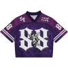 imageSOLY HUX Mens Y2k Jersey Shirts Number Graphic Tees V Neck Half Sleeve Baggy T Shirt Summer Tops StreetwearPurple Letter
