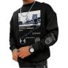 imageSOLY HUX Sweatshirts for Men Letter Graphic Crew Neck Long Sleeve Drop Shoulder Pullover TopBlack Graphic