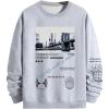imageSOLY HUX Sweatshirts for Men Letter Graphic Crew Neck Long Sleeve Drop Shoulder Pullover TopGrey Graphic Print