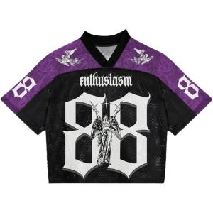 imageSOLY HUX Mens Y2k Jersey Shirts Number Graphic Tees V Neck Half Sleeve Baggy T Shirt Summer Tops StreetwearPurple Number