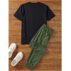 imageSOLY HUX Mens 2 Piece Outfits Graphic Print Short Sleeve T Shirt Tops and Sweatpants Camo Outfit SetArmy Green Graphic Print
