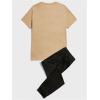 imageSOLY HUX Mens 2 Piece Outfits Graphic Print Short Sleeve T Shirt Tops and Sweatpants Camo Outfit SetKhaki Letter