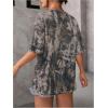imageSOLY HUX Womens Camo Print T Shirts Loose Short Sleeve Crew Neck Drop Shoulder Tee Tops StreetwearCoffee Brown