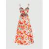 imageSOLY HUX Womens Floral Print Cut Out Dress Tie Shoulder Sleeveless Boho Vacation Long Flowy DressesBurnt Orange