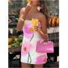 imageSOLY HUX Womens Floral Print Mini Tube Dress Strapless Sleeveless Bodycon DressesWhite Flower