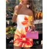 imageSOLY HUX Womens Floral Print Mini Tube Dress Strapless Sleeveless Bodycon DressesWhite Flower Printed