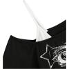 imageSOLY HUX Womens Gothic Grunge Cold Shoulder Short Sleeve T Shirts 2 in 1 Asymmetrical Tee TopsBlack Graphic