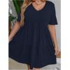 imageSOLY HUX Womens Plus Size V Neck Short Sleeve A Line Ruffle Hem Babydoll Flowy DressPure Dark Blue