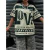 imageSOLY HUX Womens Y2k Graphic TShirts Drop Shoulder Short Sleeve Baggy Tee Tops StreetwearGreen Graphic