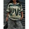imageSOLY HUX Womens Y2k Graphic TShirts Drop Shoulder Short Sleeve Baggy Tee Tops StreetwearGreen Graphic