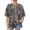 imageSOLY HUX Womens Camo Print T Shirts Loose Short Sleeve Crew Neck Drop Shoulder Tee Tops StreetwearCoffee Brown