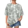 imageSOLY HUX Womens Camo Print T Shirts Loose Short Sleeve Crew Neck Drop Shoulder Tee Tops StreetwearMint Green
