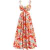 imageSOLY HUX Womens Floral Print Cut Out Dress Tie Shoulder Sleeveless Boho Vacation Long Flowy DressesBurnt Orange