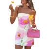 imageSOLY HUX Womens Floral Print Mini Tube Dress Strapless Sleeveless Bodycon DressesWhite Floral Printed