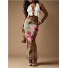 imageSOLY HUX Womens Floral Maxi Skirt Elastic Waist Bodycon Going Out Summer Vacation Long SkirtsMulticoloured Floral