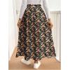 imageSOLY HUX Womens Floral Skirts High Waisted Split Swing Flowy Boho Vacation Long SkirtBlack Floral