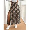 imageSOLY HUX Womens Floral Skirts High Waisted Split Swing Flowy Boho Vacation Long SkirtBlack Floral