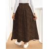 imageSOLY HUX Womens Floral Skirts High Waisted Split Swing Flowy Boho Vacation Long SkirtMocha Brown Leopard