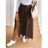 imageSOLY HUX Womens Floral Skirts High Waisted Split Swing Flowy Boho Vacation Long SkirtMocha Brown Leopard