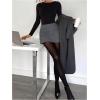 imageSOLY HUX Womens High Waisted A Line Mini Tweed Skirt Elegant Work Office SkirtsPure Grey