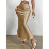 imageSOLY HUX Womens Maxi Skirt High Waisted Fishtail Bodycon Elegant Long SkirtsPlain Gold