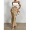 imageSOLY HUX Womens Maxi Skirt High Waisted Fishtail Bodycon Elegant Long SkirtsPlain Gold