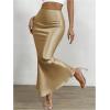 imageSOLY HUX Womens Maxi Skirt High Waisted Fishtail Bodycon Elegant Long SkirtsPlain Gold