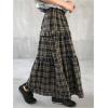 imageSOLY HUX Womens Plaid Maxi Skirt Elastic High Wasited Tiered Ruffle A Line Flowy Long SkirtsGreen Plaid