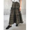 imageSOLY HUX Womens Plaid Maxi Skirt Elastic High Wasited Tiered Ruffle A Line Flowy Long SkirtsGreen Plaid