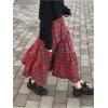 imageSOLY HUX Womens Plaid Maxi Skirt Elastic High Wasited Tiered Ruffle A Line Flowy Long SkirtsMulti Red Plaid