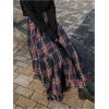 imageSOLY HUX Womens Plaid Maxi Skirt Elastic High Wasited Tiered Ruffle A Line Flowy Long SkirtsRed Plaid